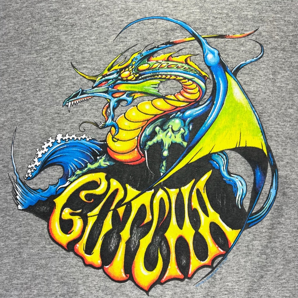 Gotcha Dragon Graphic T-Shirt Mens L Grey Vintage 90s‎ Surf Skate Short Sleeve - Picture 4 of 8